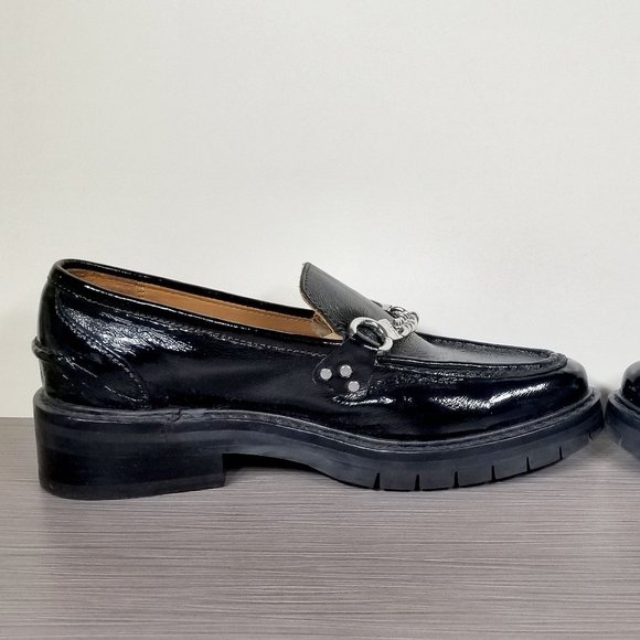 rag & bone 'Curtis' Loafer Black Patent Textured Leather, Womens Size 7 US / 37 - Picture 6 of 12